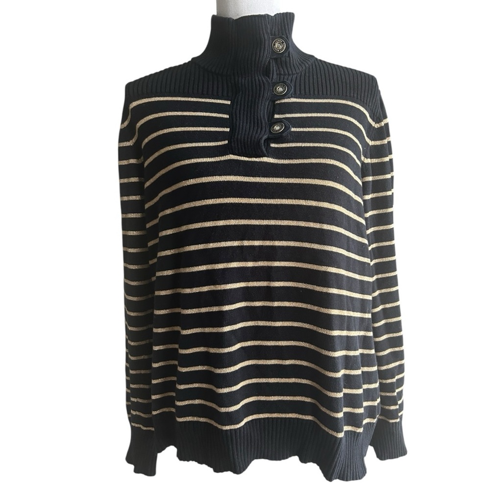 Ralph Lauren Black and Gold Turtleneck Sweater